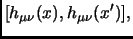 $\displaystyle [ h_{\mu \nu} (x) , h_{\mu \nu} (x^\prime) ],$